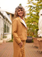 Buks "Loose" Ekstra kraftig hør 280gr/m2 Horn knapper Sennepsgul