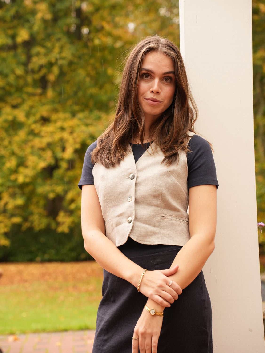 Kortærmet basic T-shirt - Marine