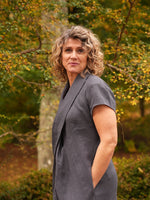 Kjole “Twist” med lommer Stålblå