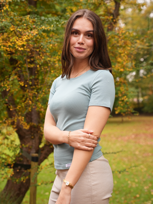 Kortærmet basic T-shirt - Aqua